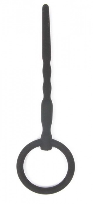Чёрный уретральный стимулятор с колечком-ограничителем - 9,5 см. - Bior toys - купить с доставкой в Нижнем Новгороде