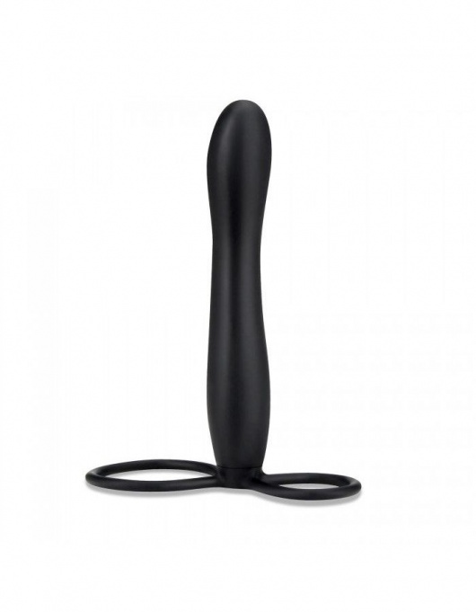 Черная насадка на пенис для двойной стимуляции Mojo BlackJack - 15 см. - Seven Creations - в Нижнем Новгороде купить с доставкой