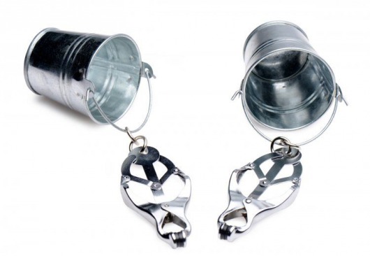 Зажимы на соски с ведрами под грузы Jugs Nipple Clamps with Buckets - XR Brands - купить с доставкой в Нижнем Новгороде