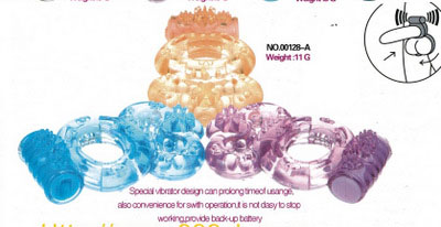 Голубое эрекционное кольцо с вибратором и подхватыванием мошонки - Sextoy 2011 - в Нижнем Новгороде купить с доставкой