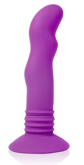 Фиолетовый вибромассажер Cosmo на присоске - 12 см. - Cosmo