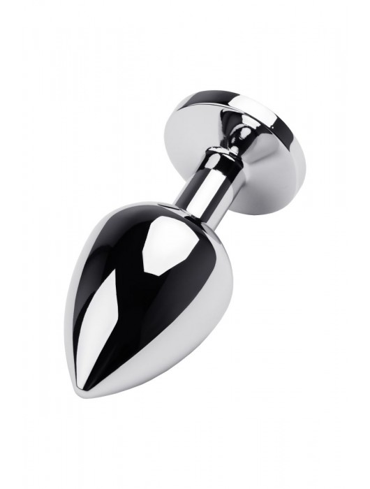 Серебристая коническая анальная пробка с красным кристаллом - 8 см. - ToyFa - купить с доставкой в Нижнем Новгороде