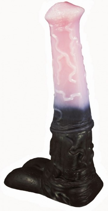 Черно-розовый фаллоимитатор  Мустанг large  - 43,5 см. - Erasexa - купить с доставкой в Нижнем Новгороде