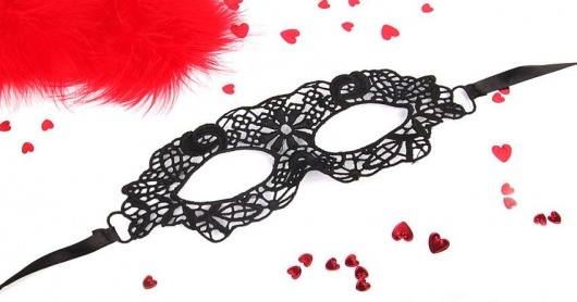 Черная ажурная текстильная маска Одри - Erowoman-Eroman купить с доставкой