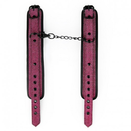 Розово-черные наручники на застежках - Erokay - купить с доставкой в Нижнем Новгороде