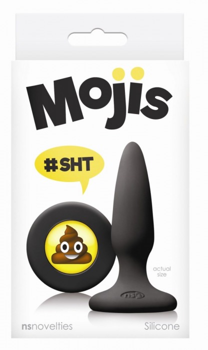 Черная силиконовая пробка Emoji SHT - 8,6 см. - NS Novelties - купить с доставкой в Нижнем Новгороде