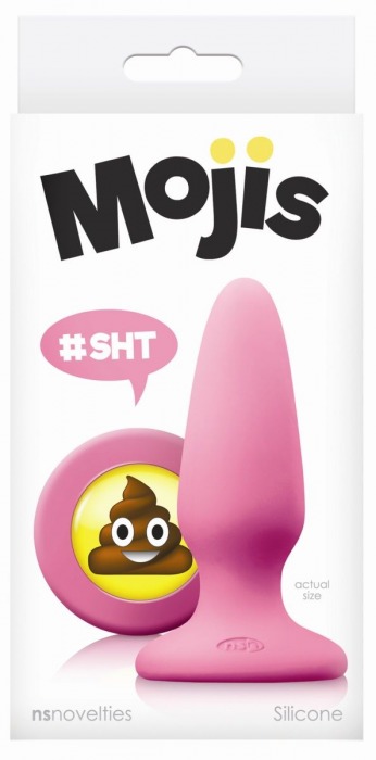 Розовая силиконовая пробка среднего размера Emoji SHT - 10,2 см. - NS Novelties - купить с доставкой в Нижнем Новгороде