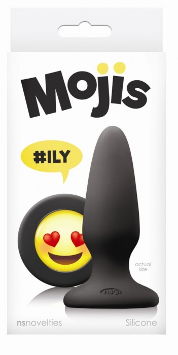 Черная силиконовая пробка среднего размера Emoji ILY - 10,2 см. - NS Novelties - купить с доставкой в Нижнем Новгороде