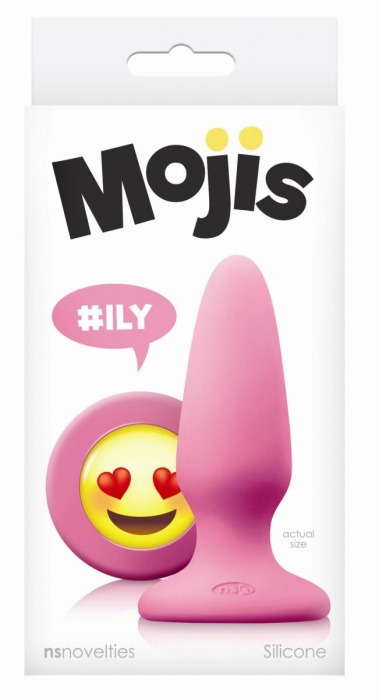 Розовая силиконовая пробка среднего размера Emoji ILY - 10,2 см. - NS Novelties - купить с доставкой в Нижнем Новгороде