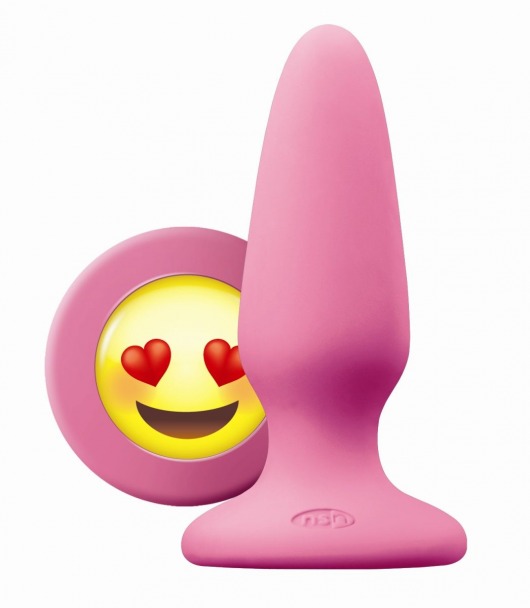 Розовая силиконовая пробка среднего размера Emoji ILY - 10,2 см. - NS Novelties - купить с доставкой в Нижнем Новгороде
