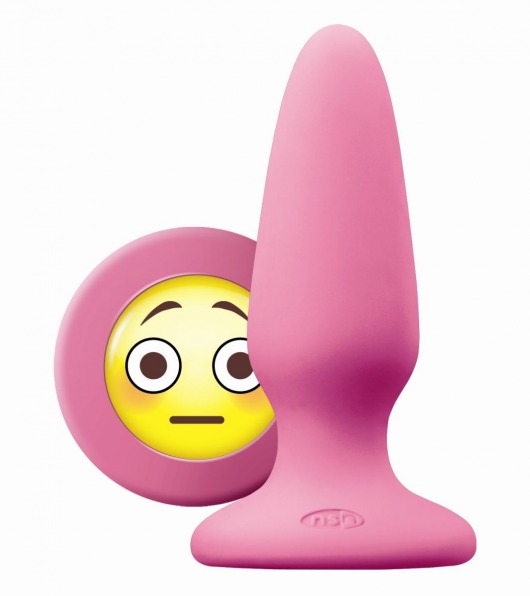 Розовая силиконовая пробка среднего размера Emoji OMG - 10,2 см. - NS Novelties - купить с доставкой в Нижнем Новгороде