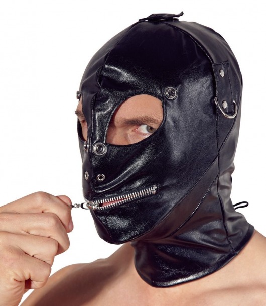 Маска на голову с отверстиями для глаз и рта Imitation Leather Mask - Orion - купить с доставкой в Нижнем Новгороде