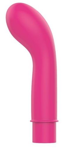 Ярко-розовый вибромассажер с изогнутой головкой - 11,3 см. - Bior toys