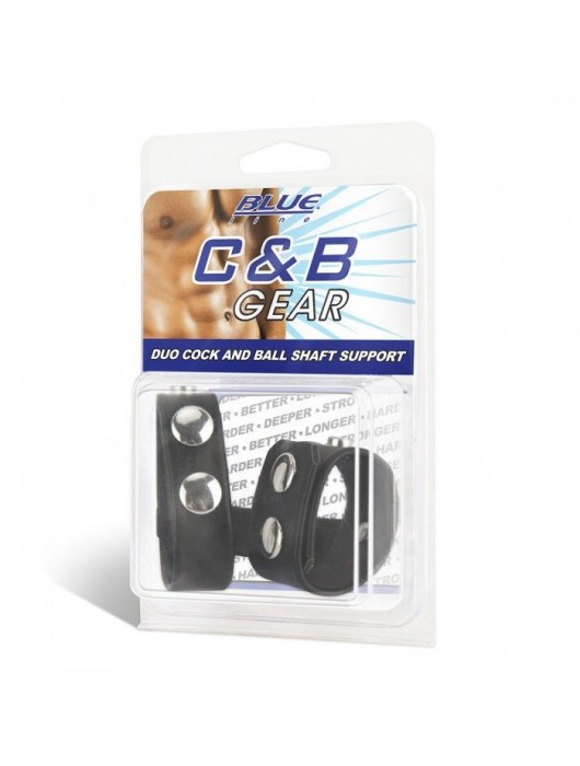 Двойной поддерживаюший ремень для пениса с заклепками - BlueLine - купить с доставкой в Нижнем Новгороде