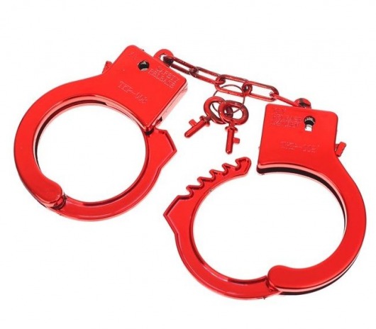 Красные пластиковые наручники  Блеск - Сима-Ленд - купить с доставкой в Нижнем Новгороде