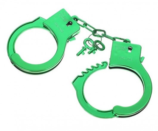 Зеленые пластиковые наручники  Блеск - Сима-Ленд - купить с доставкой в Нижнем Новгороде