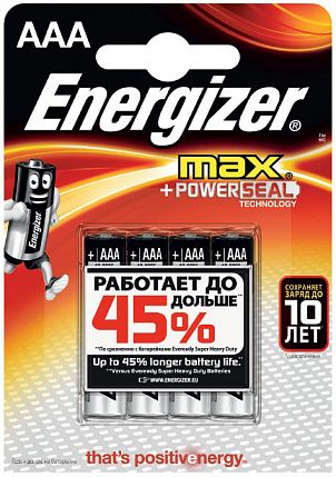 Батарейки Energizer MAX E92/AAA 1,5V - 4 шт. - Energizer - купить с доставкой в Нижнем Новгороде