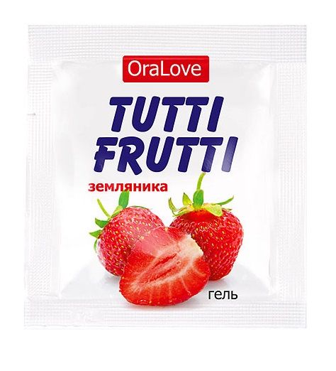 Пробник гель-смазки Tutti-frutti с земляничным вкусом - 4 гр. - Биоритм - купить с доставкой в Нижнем Новгороде