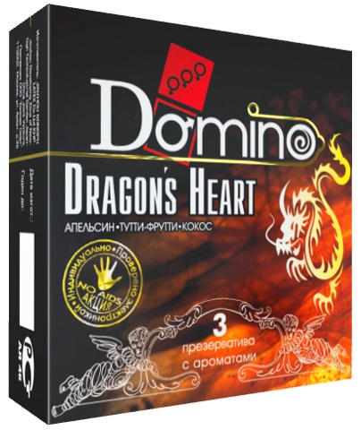 Ароматизированные презервативы Domino Dragon’s Heart  - 3 шт. - Domino - купить с доставкой в Нижнем Новгороде