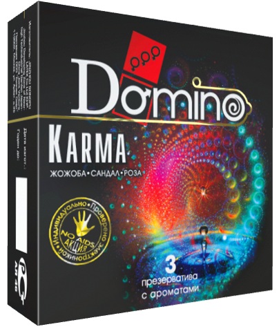 Ароматизированные презервативы Domino Karma - 3 шт. - Domino - купить с доставкой в Нижнем Новгороде