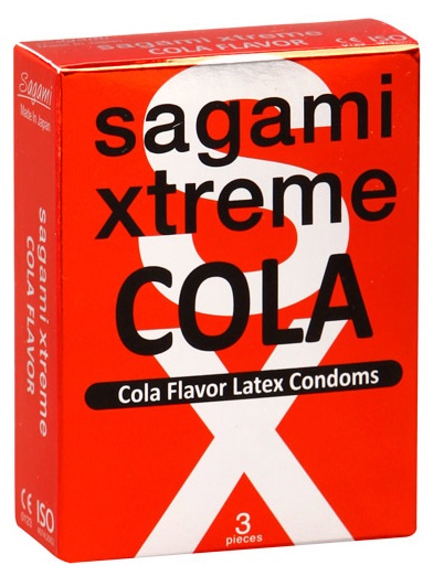 Ароматизированные презервативы Sagami Xtreme COLA - 3 шт. - Sagami - купить с доставкой в Нижнем Новгороде