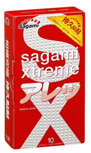 Утолщенные презервативы Sagami Xtreme Feel Long с точками - 10 шт. - Sagami - купить с доставкой в Нижнем Новгороде