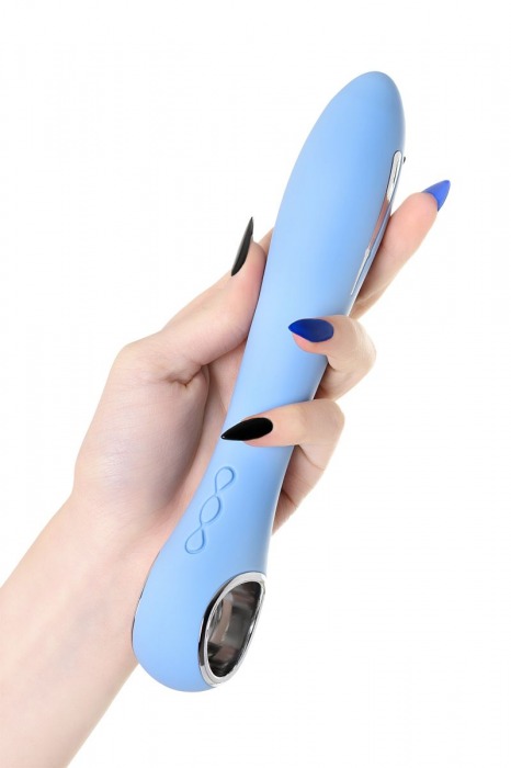 Голубой силиконовый вибратор с электростимуляцией GALVANI VIBE - 21 см. - ToyFa - купить с доставкой в Нижнем Новгороде