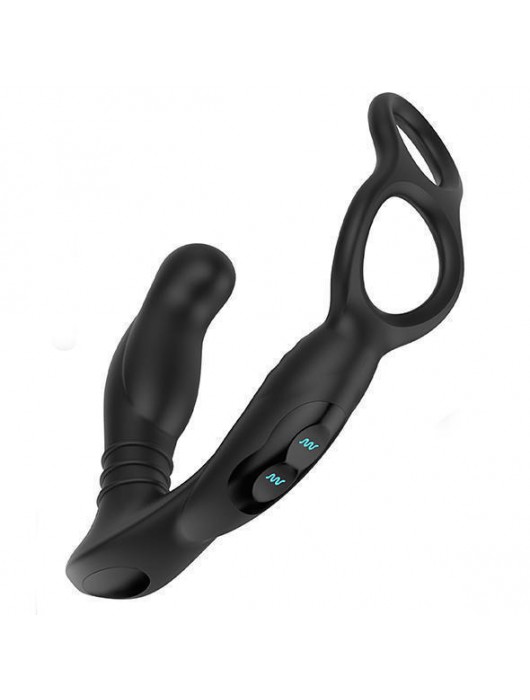 Черная анальная пробка NEXUS SIMUL8 с фиксацией на теле кольцами - Nexus Range - в Нижнем Новгороде купить с доставкой