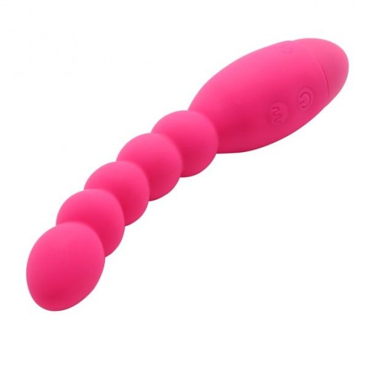 Розовый анальный вибростимулятор-елочка Lovers Beads - 19 см. - Howells