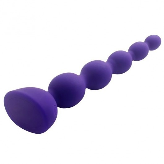 Фиолетовый анальный вибростимулятор Anal Beads L с пультом ДУ - 21,5 см. - Howells