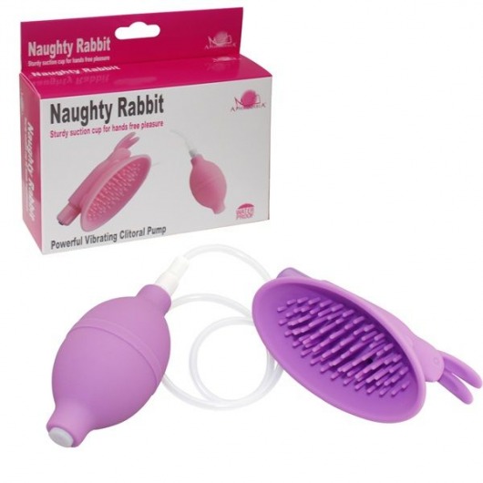 Фиолетовая вакуумная помпа для клитора Naughty Rabbit - Howells