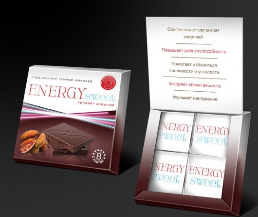 Темный шоколад ENERGYsweet - 40 гр. - АйМикс - купить с доставкой в Нижнем Новгороде