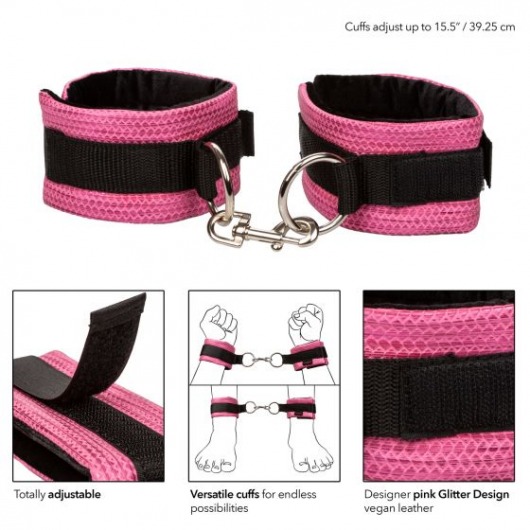 Универсальные манжеты Tickle Me Pink Universal Cuffs - California Exotic Novelties - купить с доставкой в Нижнем Новгороде