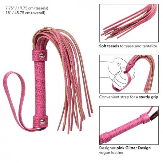 Розовая плеть Tickle Me Pink Flogger - 45,7 см. - California Exotic Novelties - купить с доставкой в Нижнем Новгороде