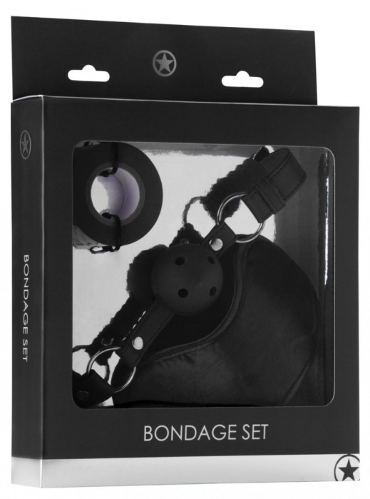 Оригинальный набор Bondage Set: маска, кляп-шарик и скотч - Shots Media BV - купить с доставкой в Нижнем Новгороде