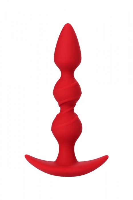 Красная силиконовая анальная втулка Trio - 16 см. - ToyFa