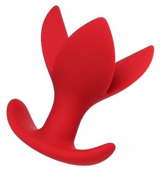 Красная силиконовая расширяющая анальная пробка Flower - 9 см. - ToyFa