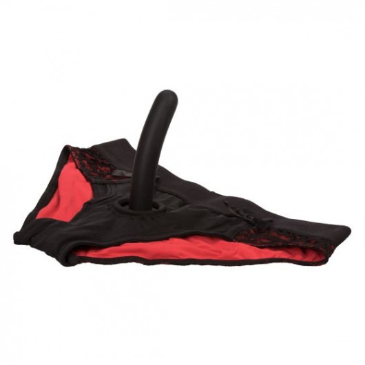 Красно-черные страпон-трусики Pegging Panty Set - размер L-XL - California Exotic Novelties - купить с доставкой в Нижнем Новгороде