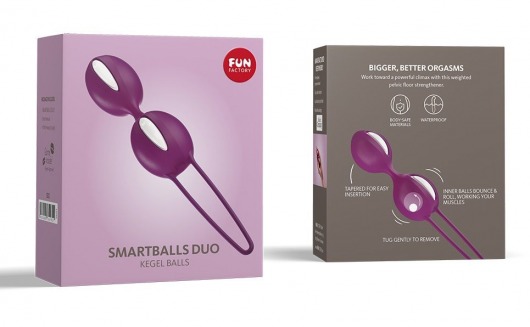 Лиловые вагинальные шарики Smartballs Duo - Fun Factory