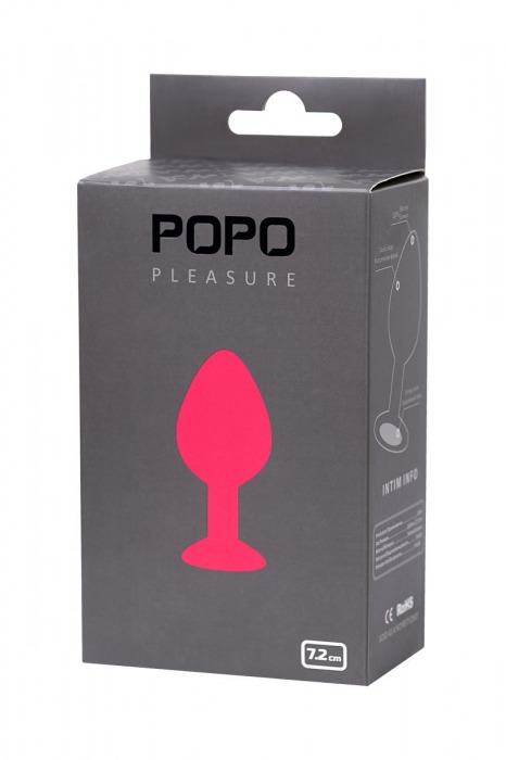 Розовая коническая анальная пробка с прозрачным кристаллом - 7,2 см. - POPO Pleasure - купить с доставкой в Нижнем Новгороде