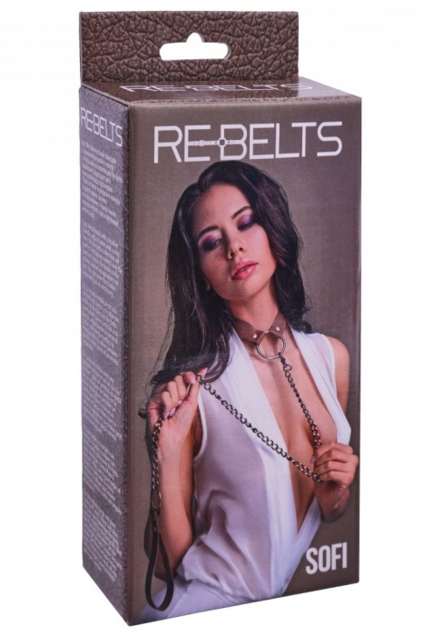 Коричневый поводок и чокер с кольцом Sofi - Rebelts - купить с доставкой в Нижнем Новгороде