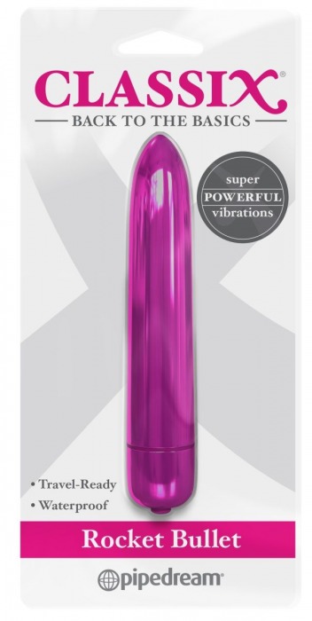 Розовая гладкая вибропуля Rocket Bullet - 8,9 см. - Pipedream