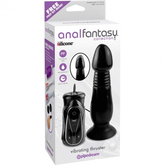 Анальный вибростимулятор фаллической формы Vibrating Thruster - 16 см. - Pipedream
