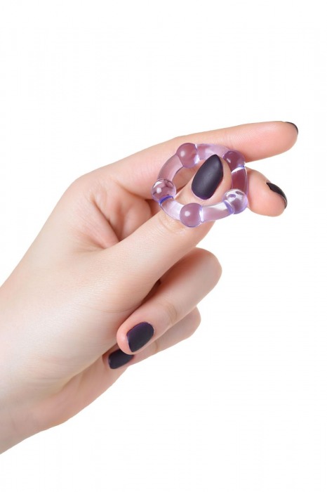 Фиолетовое эрекционное кольцо на пенис с бусинами - Штучки-дрючки - в Нижнем Новгороде купить с доставкой