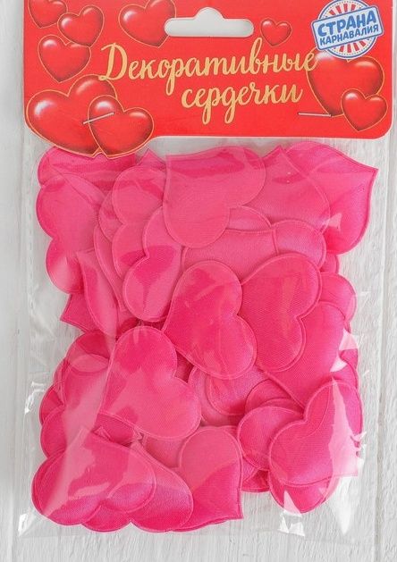 Набор ярко-розовых декоративных сердец - 50 шт. - Сима-Ленд - купить с доставкой в Нижнем Новгороде