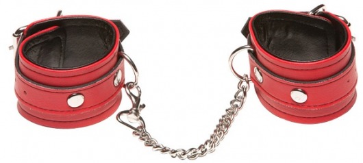Красные кожаные наручники X-Play - Allure Lingerie - купить с доставкой в Нижнем Новгороде