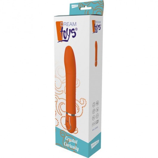 Оранжевый вибратор CRYSTAL CURIOSITY - 22 см. - Dream Toys