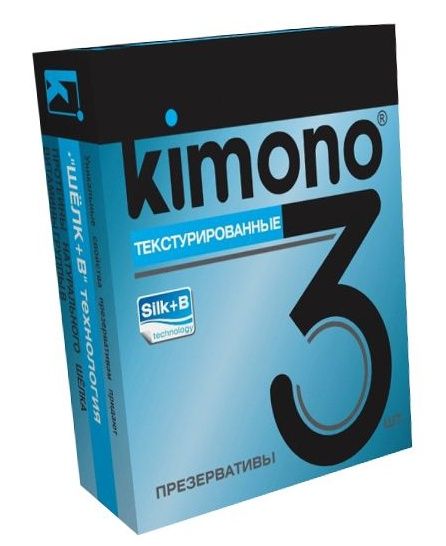Текстурированные презервативы KIMONO - 3 шт. - Kimono - купить с доставкой в Нижнем Новгороде