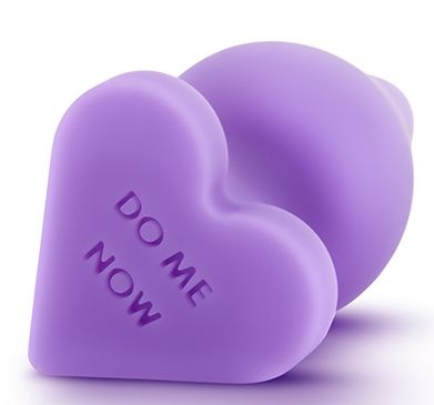 Фиолетовая анальная пробка Naughty Candy Heart Do Me Now - 8,9 см. - Blush Novelties - купить с доставкой в Нижнем Новгороде
