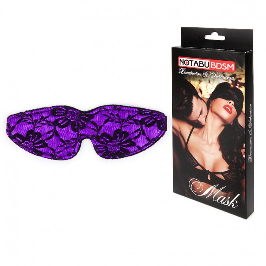 Фиолетовая маска на глаза с черным кружевом - Bior toys - купить с доставкой в Нижнем Новгороде